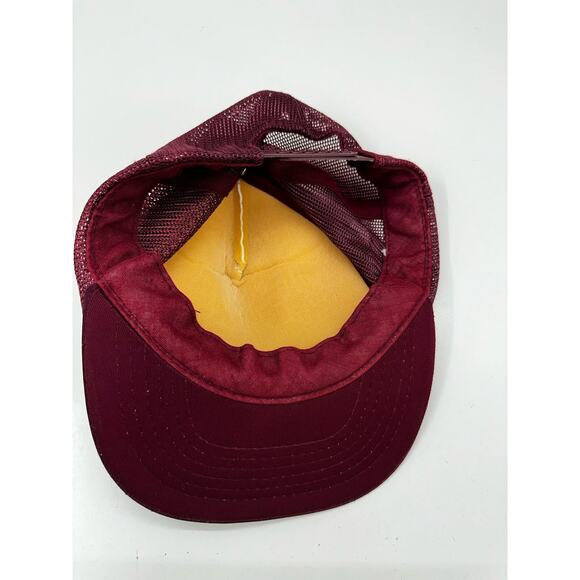 Las Vegas Snapback Trucker Hat Dice Gambling Destination Vintage Maroon - Picture 6 of 8